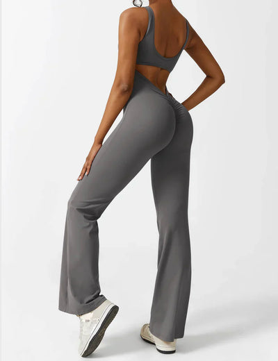 Curvansa - Flare V-rygg Jumpsuit