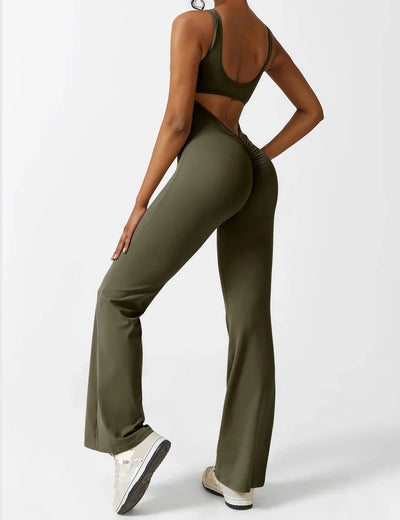 Curvansa - Flare V-rygg Jumpsuit